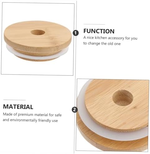 SHOWERORO 4PCS Reusable Mason Jar Lids with Straw Hole