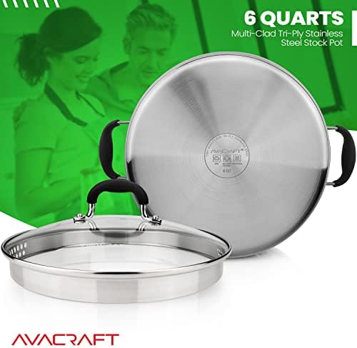 6 qt 1810 SS Stockpot with Glass Lid