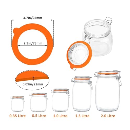 5Pcs Silicone Gasket Seals for Glass Jars 1