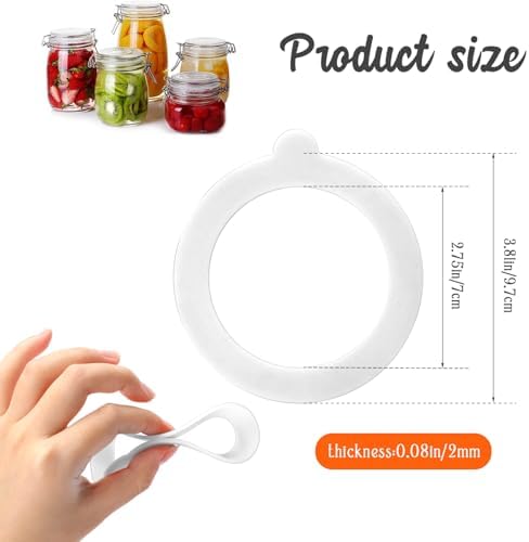 10-Pack Silicone Jar Gaskets for Glass Jars