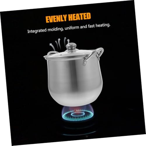 Stainless Steel Soup Pot with Built-In Handle and Heat Resistant Lid