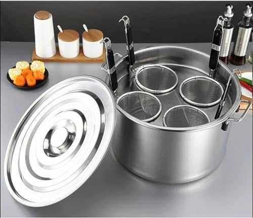 Stainless Steel Stockpot with Lids Strainer Basket