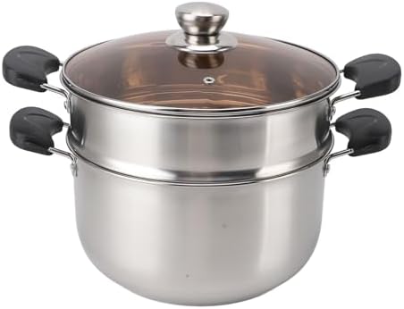 Stainless Steel Stock Pot with Steam Basket Lid for Home Use