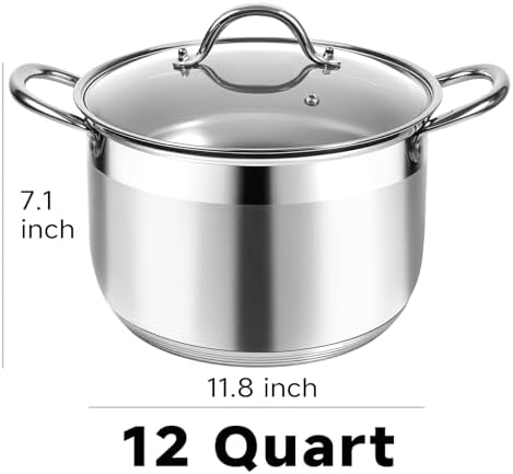 Kirecoo 12-Quart Stainless Steel Stockpot