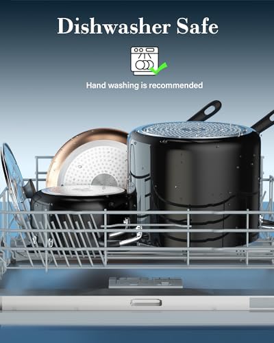 Compact Nonstick Stockpot with Glass Lid Black