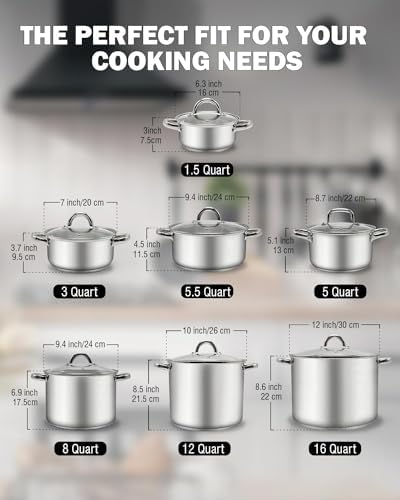 Cook N Home 12-Quart Stainless Steel Stockpot with Lid
