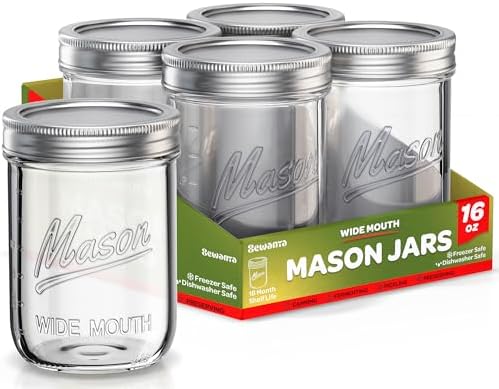 Premium Mason Jars for Canning Fermenting and More
