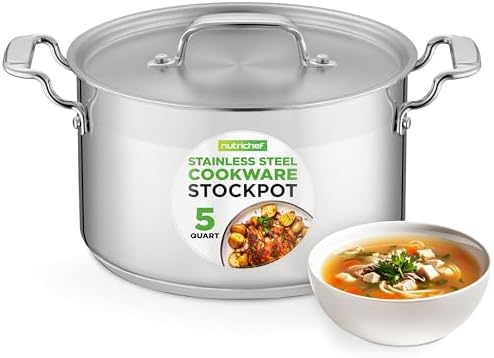 Ergonomic 5-Quart Stainless Steel Stockpot