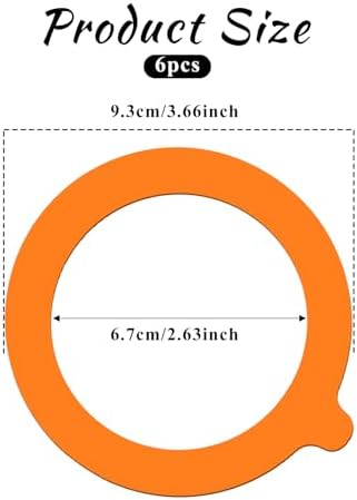 8-Piece Orange silicone Seals for Glass Jars Airtight Canning Gaskets