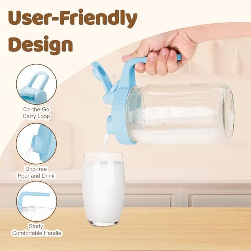 2-Pack Mason Jar Lids with Leak-Proof Lid and Flip Cap