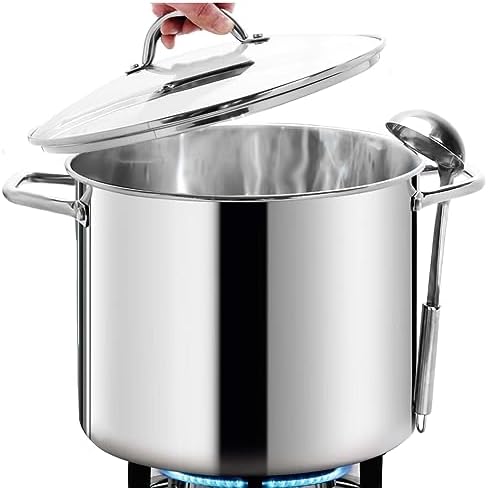 HOMICHEF 16 Quart Stockpot with Glass Lid