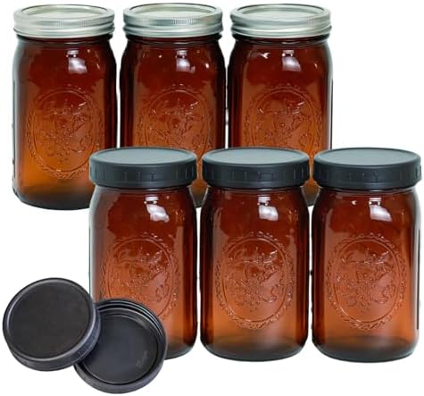 Amber Mason Jars Set