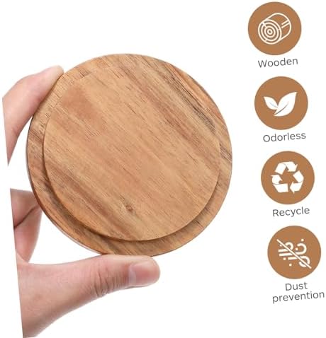 4-Piece Acacia Wooden Lid Set for Warm Drinks