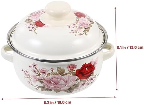 Sturdy Retro Stockpot with Double Handles Elegant Design for Kitchen Use