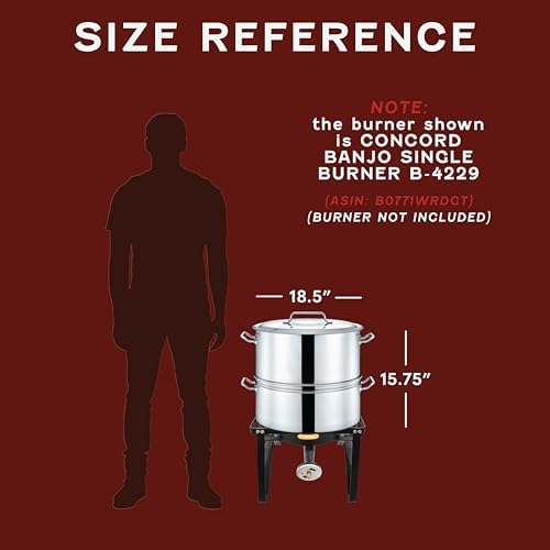 Concord Extra Large Stainless Steel Steamer Braiser Pot