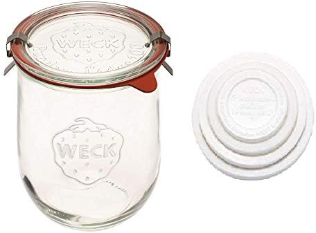 Weck Large Glass Jars 1 Liter with Lid for Sourdough Starter