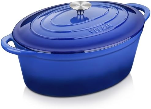 Velaze Cast Iron Dutch Oven - Durable Mixing Pot for Baking Cooking