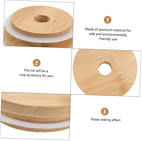Zerodeko 4pcs Reusable Mason Jar Lids with Straw Hole
