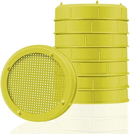 Picowe Plastic Sprouting Lids 8 Pack Yellow 86mm