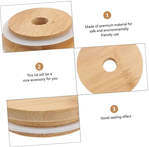 Luxshiny 4pcs Mason Jar Lids with Straw Hole
