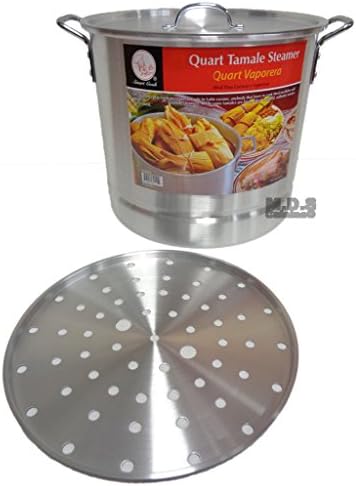 MDS Cuisine Cookwares Aluminum Stockpot Set With Steamer 8Qt16Qt for Traditional Cooking