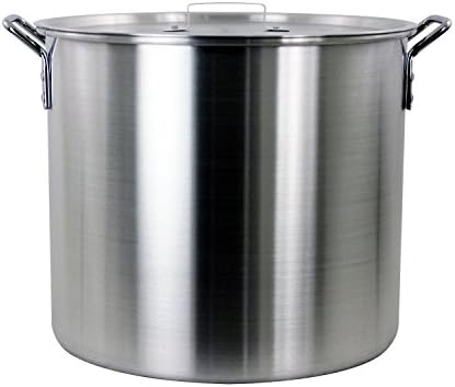 42-Quart Aluminum Stock Pot Set with Strainer Basket for Cooking Serving
