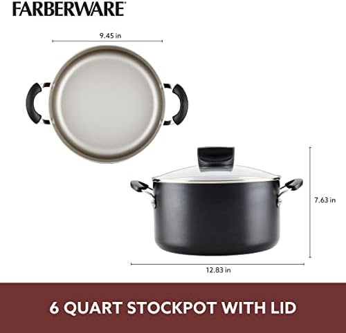 Farberware Smart Control StockpotHigh-Quality with Steam Vent-Black