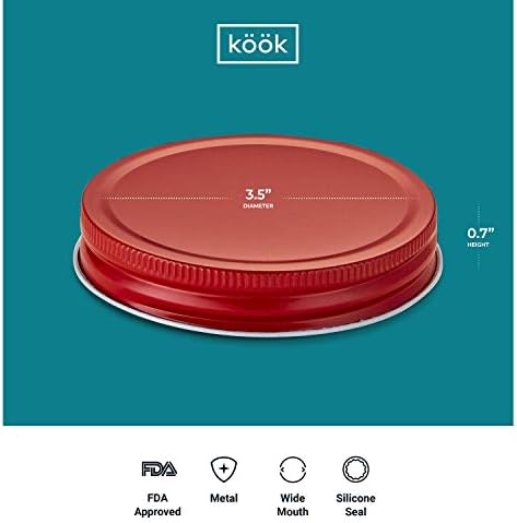 Kook Mason Jar Lids Set of 12 - Airtight Reliable