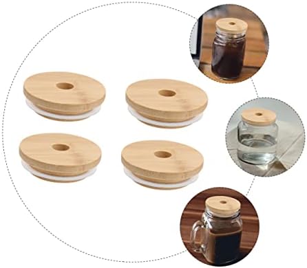 KICHOUSE 4-Piece Sealing Lids for Mason Jars Glass Bottles