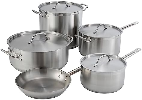 Winco Winware Stainless Steel 45 qt Sauce Pan with Cover
