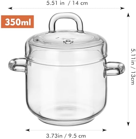 SHERCHPRY Clear Glass Stockpot with Lid for Home and Kitchen Use