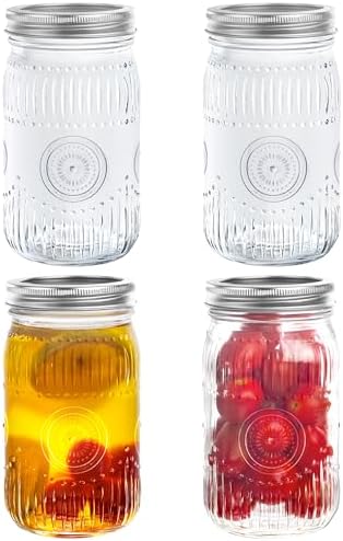 Vivid 32oz Mason Jars Wide Mouth Quart Canning Jar DIY Preserving Set