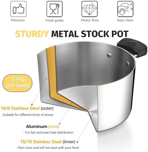 Elegant 4-Quart Stock Pot