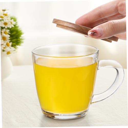 4-Piece Acacia Wooden Lid Set for Warm Drinks