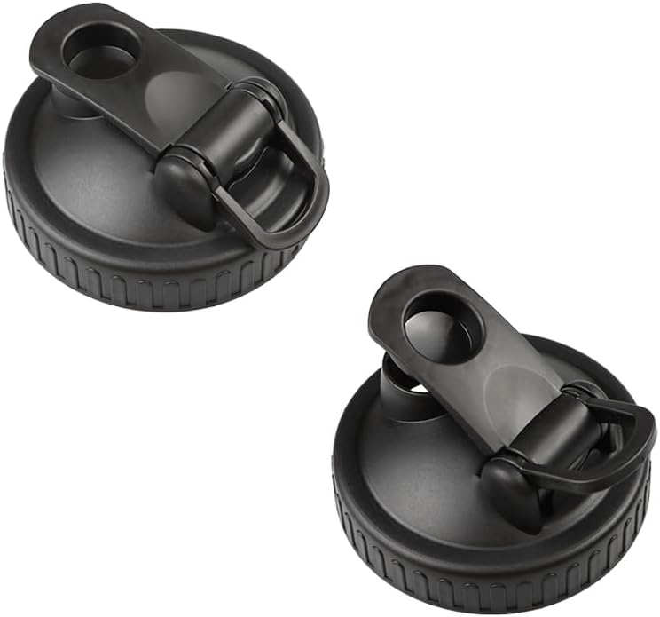 2 Pack Wide Mouth Flip Cap Mason Jar Lids Black