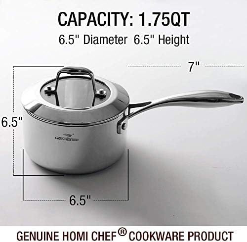 Ergonomic Mirror-Polished 175 QT Sauce Pan
