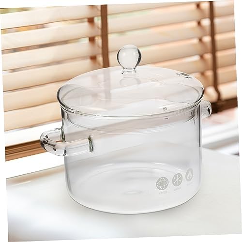 PrettyZoom High-Borosilicate Glass stew pot with lid