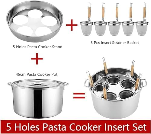 Premium stainless steel pasta cooker with steaming capacity