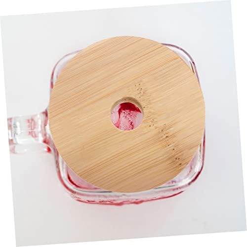 Cabilock 4PCS Mason Jar Lids with Wooden Covers 70mm
