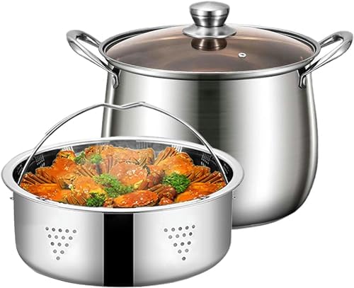 Stainless Steel Stockpot with Glass Lid for Cooking