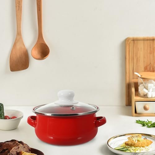 Luxshiny Retro Enamel Stockpot Set 3-Piece with Lid