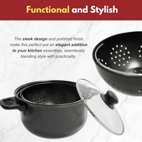 Versatile Stock Pot with Lid and Strainer