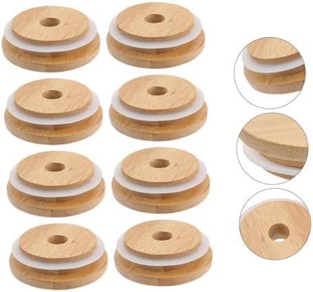 Luxshiny 4pcs Mason Jar Lids with Straw Hole