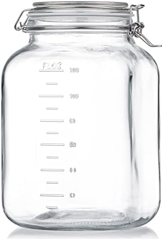 Folinstall 1 Gallon Square Jars with Lid