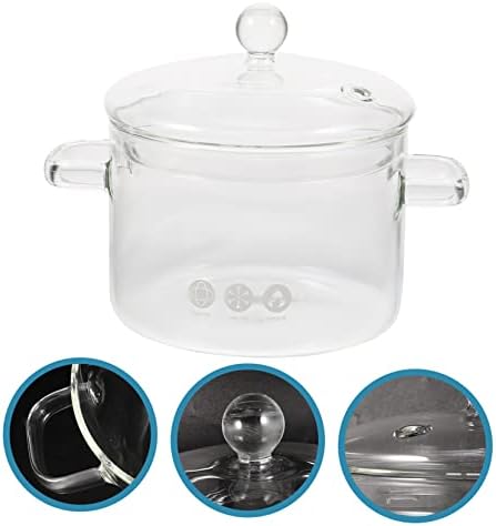 PrettyZoom High-Borosilicate Glass stew pot with lid