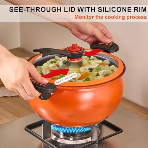 8 Qt Orange Stock Pot with Lid