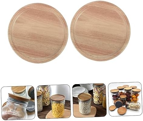 STOBAZA 2 Wooden Mason Jar Lids