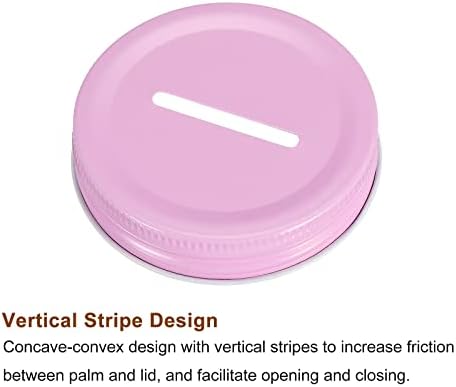 Uxcell Coin Slot Lid for Mason Jars 70mm Pink 10Pcs