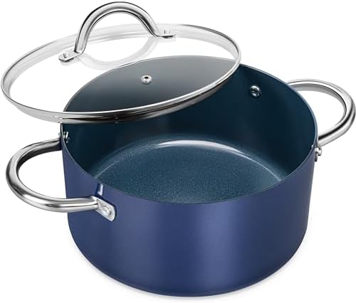 5 Quart Nonstick Stock Pot with Stainless Steel Handles PFOA-Free Cooking
