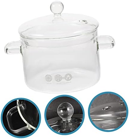 High Borosilicate Glass Noodle Pot with Cover 1500ml